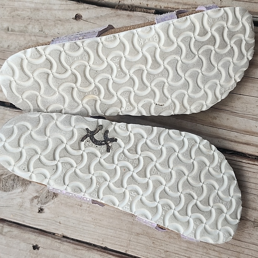 Birkenstock Mayari Lilac Snake Embossed Sandals 7.5 or 38 - Picture 9 of 10